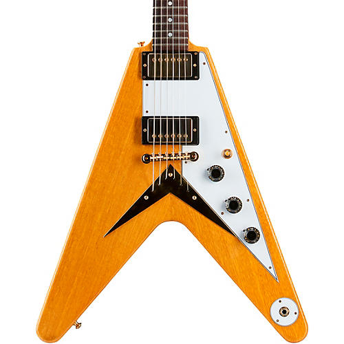 Gibson Custom 1958 Korina Flying V White Pickguard Electric Guitar Natural