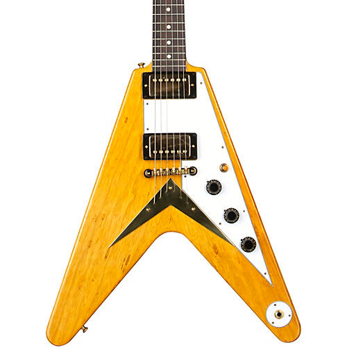 Gibson Custom 1958 Korina Flying V White Pickguard Electric Guitar Natural