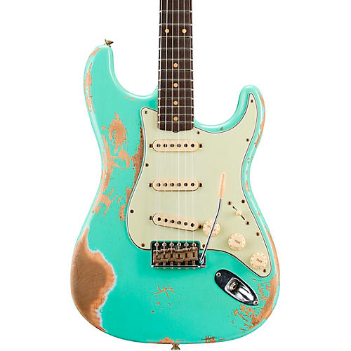 Fender Custom Shop 1960 Stratocaster Heavy Relic Electric Guitar Faded Aged Surf Green