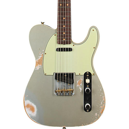 Fender Custom Shop 1960 Telecaster Custom Heavy Relic Electric Guitar Aged Inca Silver