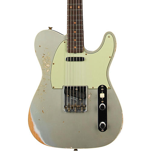 Fender Custom Shop 1960 Telecaster Custom Heavy Relic Electric Guitar Aged Inca Silver
