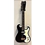 Vintage Silvertone 1960s 1448 Solid Body Electric Guitar Black and White