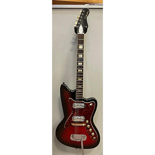 Silvertone 1960s 1478 Silhouette Solid Body Electric Guitar Red Burst