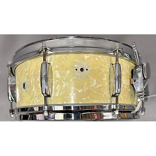 Gretsch Drums 1960s 5.5X14 Round Badge Snare Drum White Marine Pearl 10