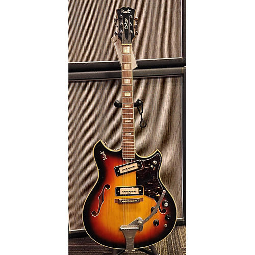 Kent 1960s 820 Hollow Body Electric Guitar 3 Tone Sunburst