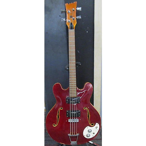 Mosrite 1960s Celebrity 221 Hollowbody Electric Bass Guitar Red