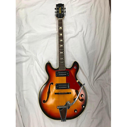 Univox 1960s Coily Hollow Body Electric Guitar 3 Color Sunburst