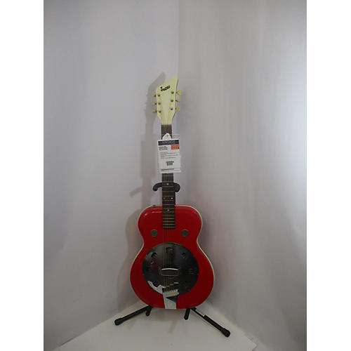 Supro 1960s Folkstar Tes-o-glass Resonator Guitar Red