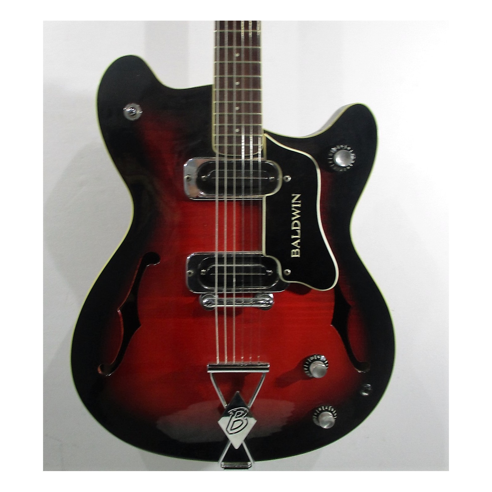 Vintage Baldwin 1960s G66 Hollow Body Electric Guitar Red Burst