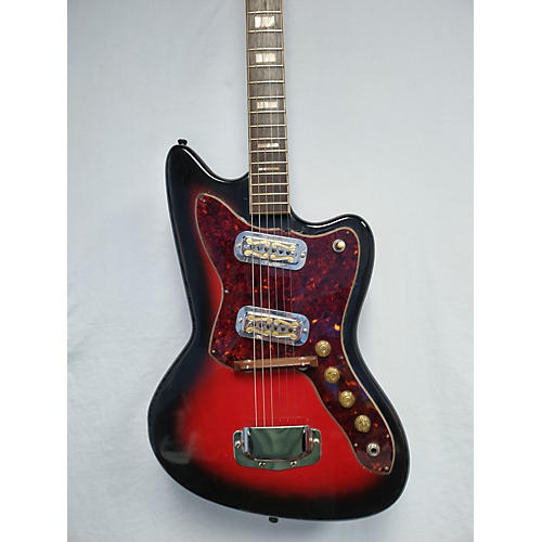 Harmony 1960s H19 Silhouette Solid Body Electric Guitar Bobkat Cherry