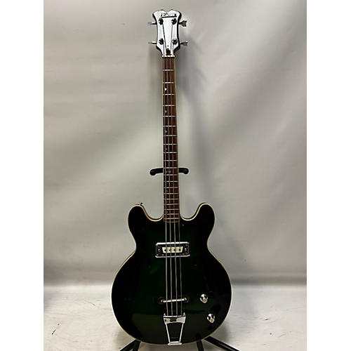 Teisco 1960s Hollowbody Electric Bass Guitar Green