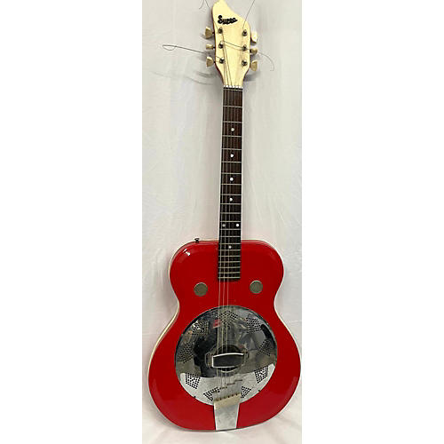 Supro 1960s Reso-Glass Folkstar Resonator Guitar Red