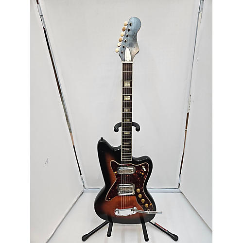 Silvertone 1960s Silhouette 1478 Solid Body Electric Guitar Red Burst