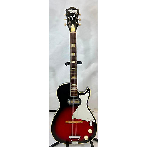 Harmony 1960s Stratotone Mercury Solid Body Electric Guitar Red