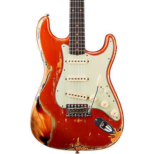 Fender Custom Shop 1962 Heavy Relic Stratocaster Electric Guitar Candy Tangerine over 3-Color Sunburst