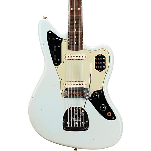 Fender Custom Shop 1963 Jaguar Journeyman Relic Electric Guitar Super Faded Aged Sonic Blue