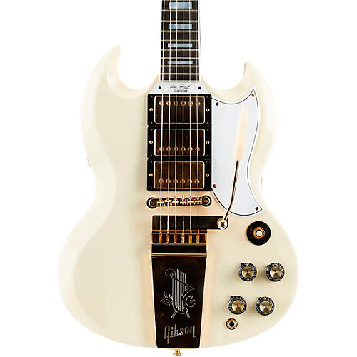 Gibson Custom 1963 Les Paul SG Custom Reissue 3-Pickup w/ Maestro VOS Electric Guitar Classic White