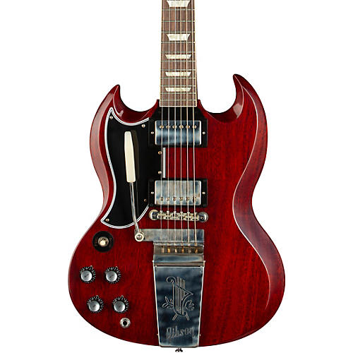 Gibson Custom 1964 SG Standard Reissue With Maestro Vibrola VOS Left-Handed Electric Guitar Cherry Red
