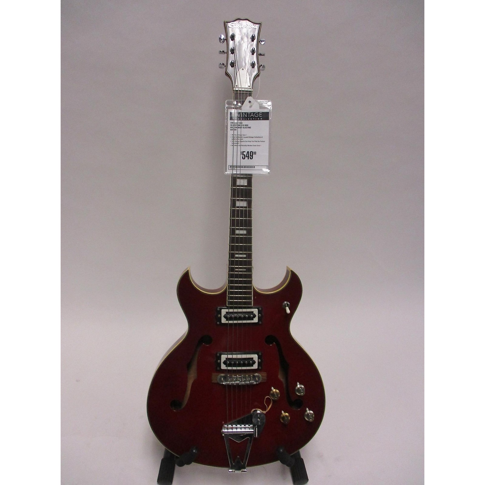 Vintage Silvertone 1968 319 Hollow Body Electric Guitar Red Musician