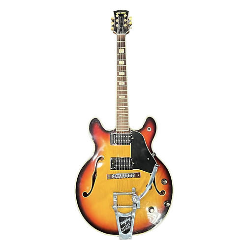 Electra 1970s 2228 Semi Hollow Body Electric Guitar Sunburst