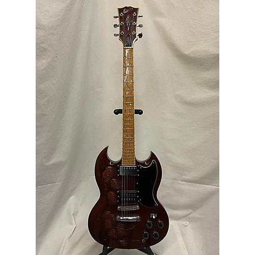 Electra 1970s 2247 Oak Tree Of Life Custom Solid Body Electric Guitar Walnut