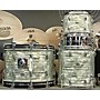 Vintage Slingerland 1970s 4pc Kit W/ Chrome Snare Drum Kit Light Blue Pearl