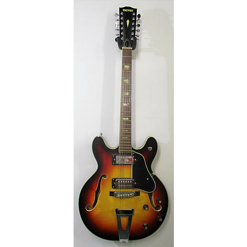 Univox 1970s Coily 12 Hollow Body Electric Guitar Sunburst