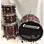 Used Ludwig 1970s Standard Drum Kit red strata