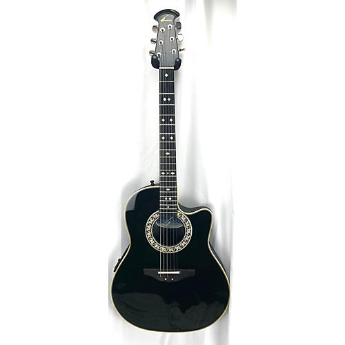 Ovation 1980s 1862 CUSTOM BALLADEER Acoustic Electric Guitar Black and White