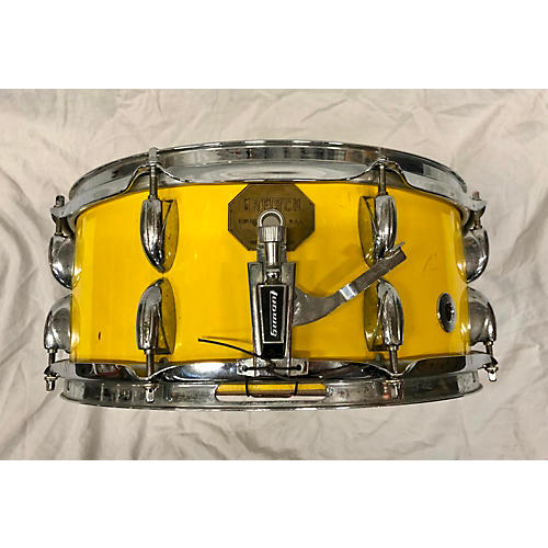 Gretsch Drums 1980s 6.5X14 Broadkaster Snare Drum Yellow Nitron 15