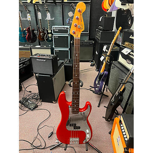 Fender 1980s American Standard Precision Bass Fretless Electric Bass Guitar Fiesta Red