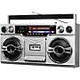 Victrola 1980's Bluetooth Boombox with Cassette Player and AM/FM Radio Silver