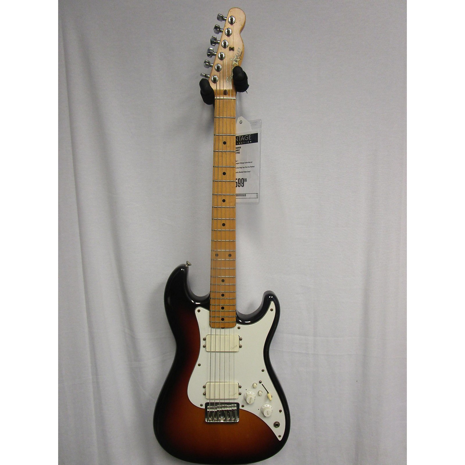 Vintage Squier 1980s Bullet HH Solid Body Electric Guitar Sunburst