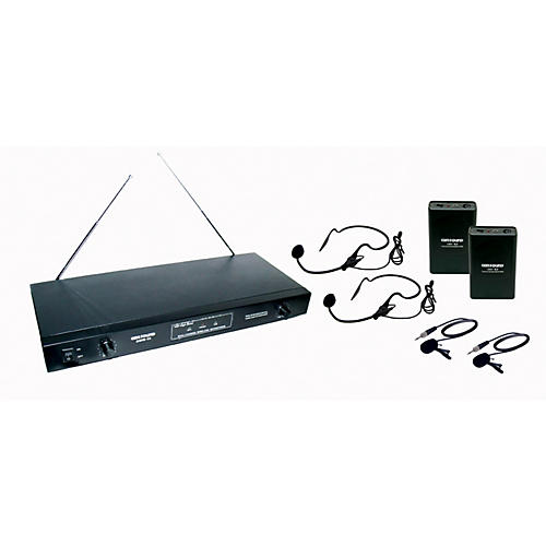 2-Channel VHF Wireless System with 2 Headsets and 2 Lapel Mics