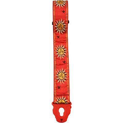 Road Runner 2" Red Suns with Locking Ends Guitar Strap