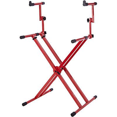 Gator 2-Tier X-Style Keyboard Stand - Nord Red
