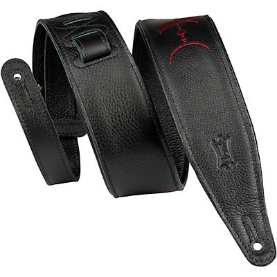 Levy's 2.5" Black Garment Leather Guitar Strap