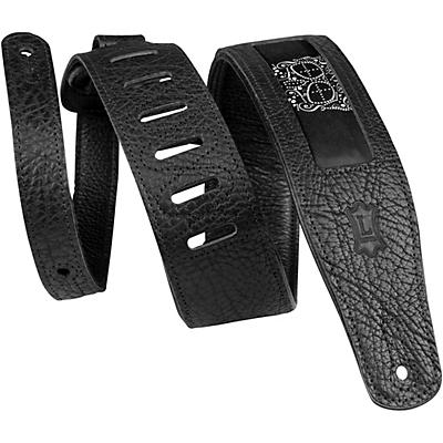 Levy's 2.5" Calaca Black Leather Guitar Strap