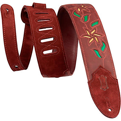 Levy's 2.5" Flowering Vine Leather Guitar Strap