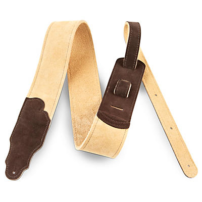 Franklin Strap 2.5" Honey Suede Guitar Strap with Chocolate Ends