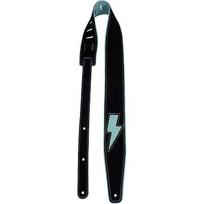 Perri's 2.5" Suede with Mini Bolt Guitar Strap - Black/Teal