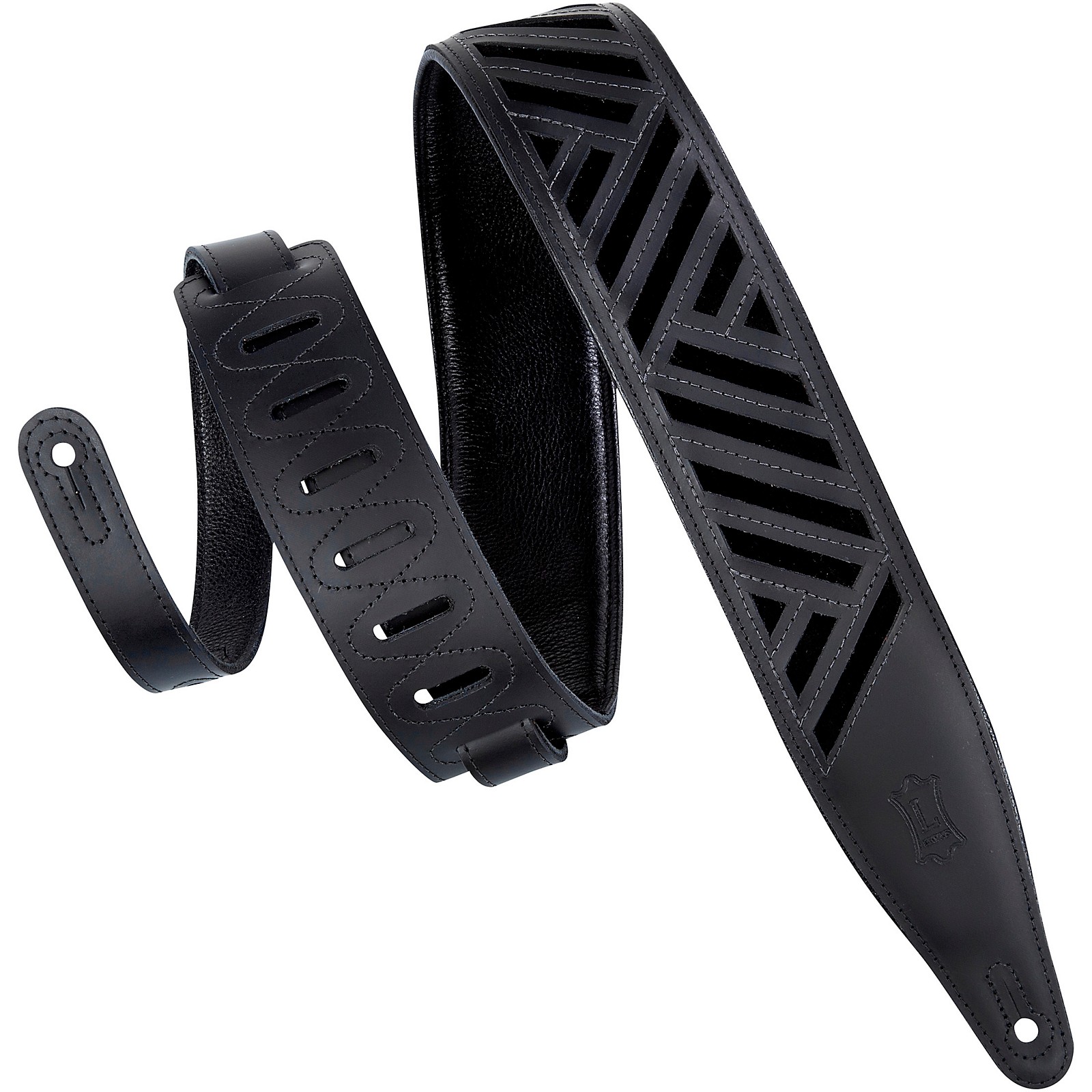 Levy's 2.5 in. Wide Black Chrometan Leather Guitar Strap (MC317DCO