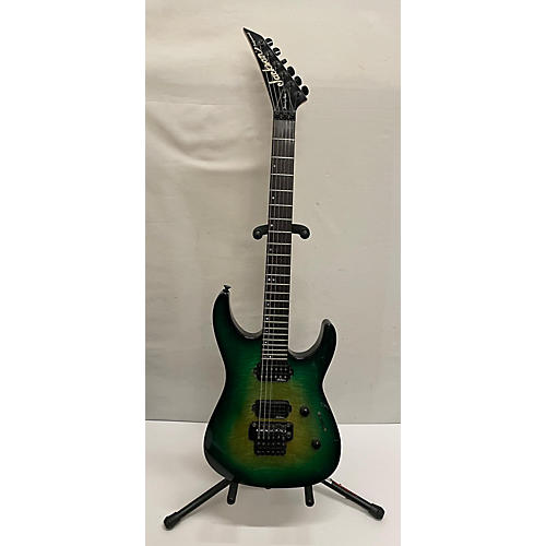 Jackson 2000s Reverse Dinky Professional Floyd Solid Body Electric Guitar Trans Green