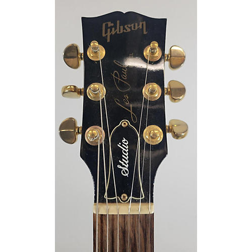 Gibson 2002 Les Paul Studio Premium Plus Solid Body Electric Guitar Trans Red Flame