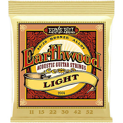 Ernie Ball 2004 Earthwood 80/20 Bronze Light Acoustic Guitar Strings - (11-52)