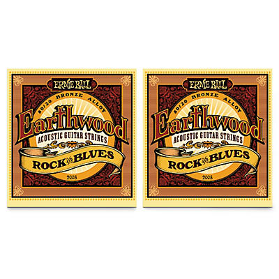 Ernie Ball 2008 Earthwood 80/20 Bronze Rock and Blues Acoustic Guitar Strings 2-Pack