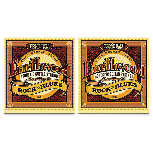 Ernie Ball 2008 Earthwood 80/20 Bronze Rock and Blues Acoustic Guitar Strings 2-Pack