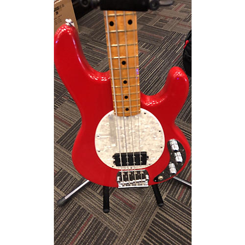 Ernie Ball Music Man 2008 Stingray Classic Deluxe 5 String Electric Bass Guitar Red Birdseye