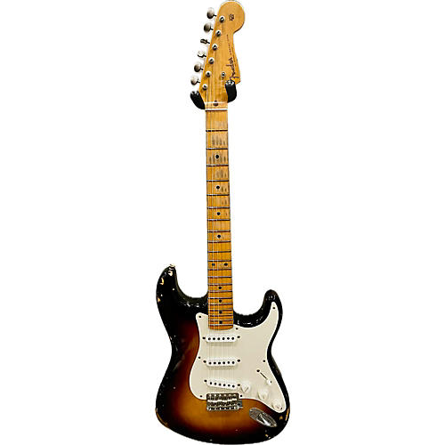 Fender 2018 Vintage Custom 1955 Strat Relic Solid Body Electric Guitar relic sunburst