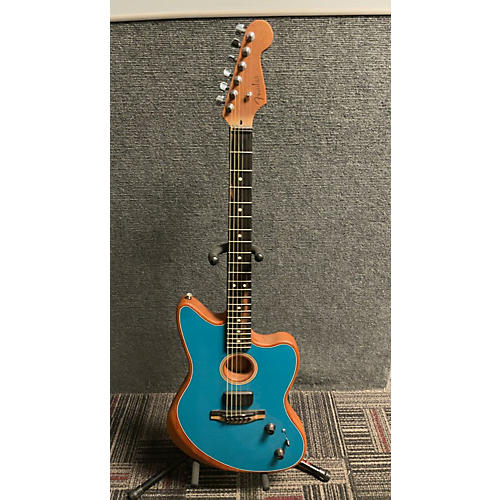 Fender 2020s Acoustasonic Jazzmaster Acoustic Electric Guitar Ocean Turquoise